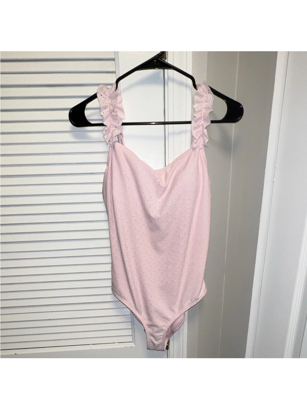 Aqua Pink Ruffled Strap One-Piece Swimsuit